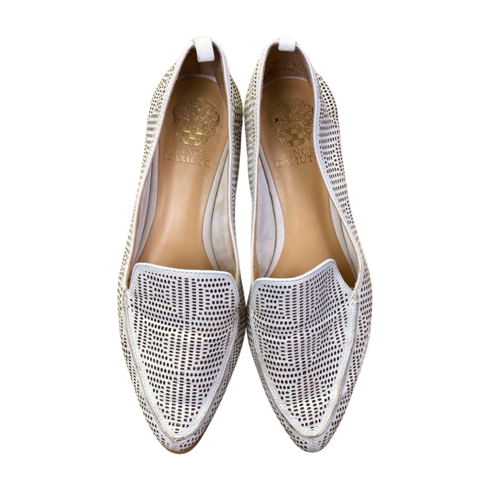 Vince Camuto Kandia White Leather Loafers Size 9 Clean Girl Quiet Luxury - Picture 7 of 12